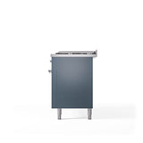 60'' Nostalgie II Series Freestanding Dual Fuel Range - Double Oven - Blue Grey - Bronze trim - Griddle - Natural Gas