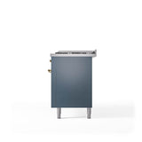 60'' Nostalgie II Series Freestanding Dual Fuel Range - Double Oven - Blue Grey - Bronze trim - Griddle - Natural Gas