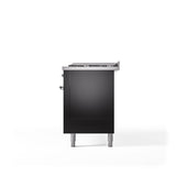 60'' Nostalgie II Series Freestanding Dual Fuel Range - Double Oven - Glossy Black - Bronze trim - Griddle - Natural Gas
