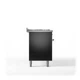 60'' Nostalgie II Series Freestanding Dual Fuel Range - Double Oven - Glossy Black - Bronze trim - Griddle - Natural Gas