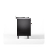 60'' Nostalgie II Series Freestanding Dual Fuel Range - Double Oven - Glossy Black - Bronze trim - Griddle - Natural Gas