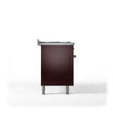 60'' Nostalgie II Series Freestanding Dual Fuel Range - Double Oven - Burgundy - Bronze trim - Griddle - Natural Gas