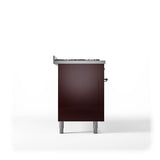 60'' Nostalgie II Series Freestanding Dual Fuel Range - Double Oven - Burgundy - Bronze trim - Griddle - Natural Gas