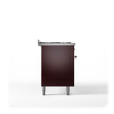 60'' Nostalgie II Series Freestanding Dual Fuel Range - Double Oven - Burgundy - Copper trim - Griddle - Natural Gas