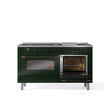 60'' Nostalgie II Series Freestanding Dual Fuel Range - Double Oven - Emerald Green - Bronze trim - Griddle - Natural Gas