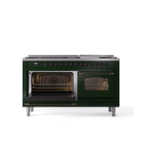 60'' Nostalgie II Series Freestanding Dual Fuel Range - Double Oven - Emerald Green - Bronze trim - Griddle - Natural Gas