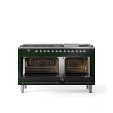 60'' Nostalgie II Series Freestanding Dual Fuel Range - Double Oven - Emerald Green - Bronze trim - Griddle - Natural Gas