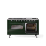 60'' Nostalgie II Series Freestanding Dual Fuel Range - Double Oven - Emerald Green - Bronze trim - Griddle - Natural Gas