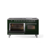 60'' Nostalgie II Series Freestanding Dual Fuel Range - Double Oven - Emerald Green - Bronze trim - Griddle - Natural Gas