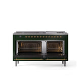 60'' Nostalgie II Series Freestanding Dual Fuel Range - Double Oven - Emerald Green - Bronze trim - Griddle - Natural Gas