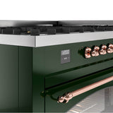 60'' Nostalgie II Series Freestanding Dual Fuel Range - Double Oven - Emerald Green - Bronze trim - Griddle - Natural Gas
