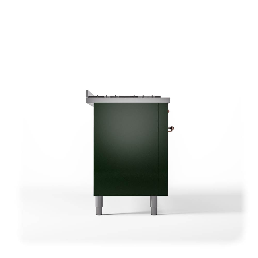60'' Nostalgie II Series Freestanding Dual Fuel Range - Double Oven - Emerald Green - Bronze trim - Griddle - Natural Gas