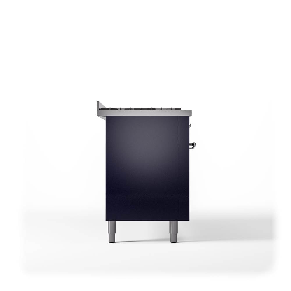 60'' Nostalgie II Series Freestanding Dual Fuel Range - Double Oven - Midnight Blue - Bronze trim - Griddle - Natural Gas
