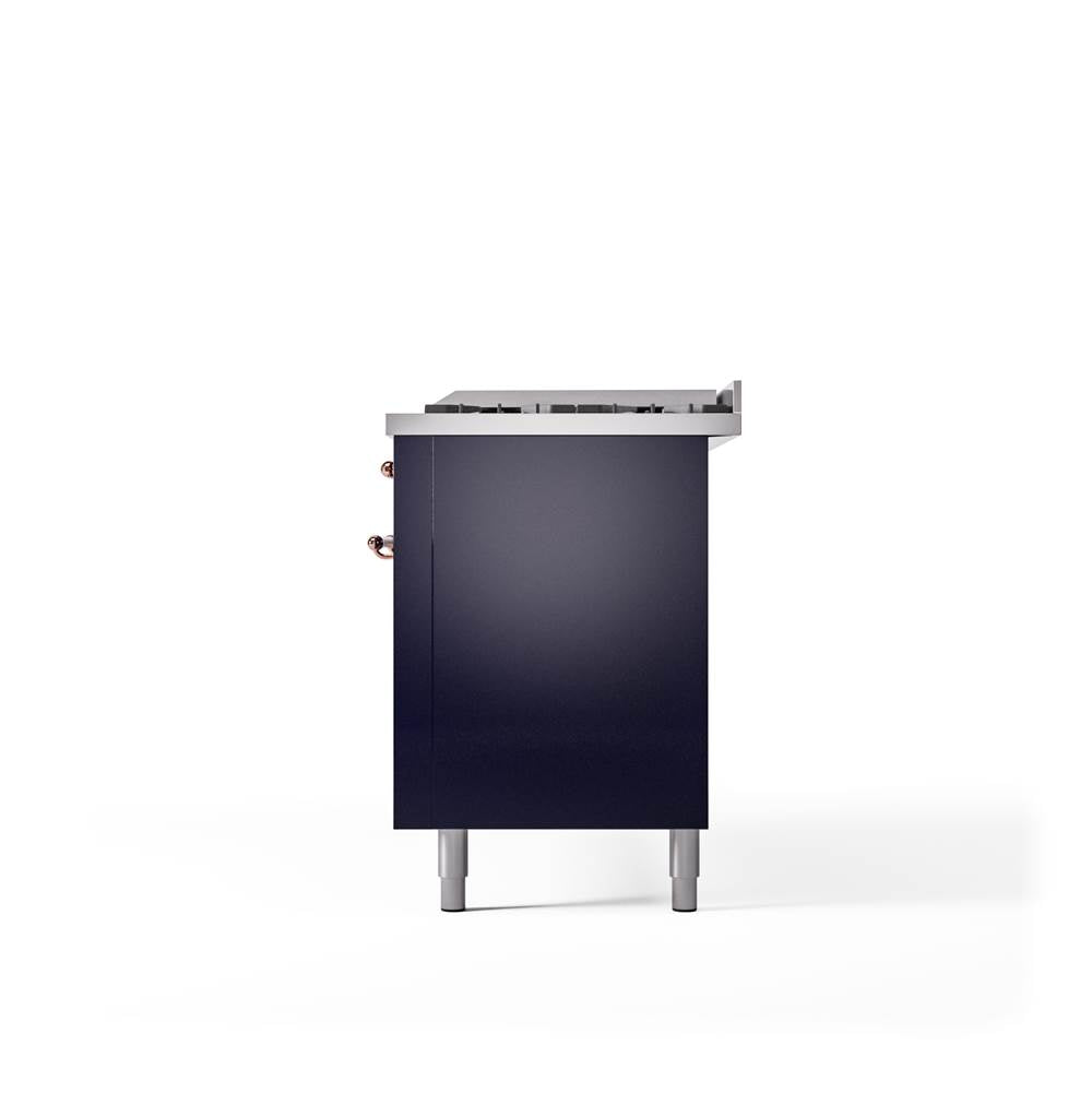60'' Nostalgie II Series Freestanding Dual Fuel Range - Double Oven - Midnight Blue - Bronze trim - Griddle - Natural Gas