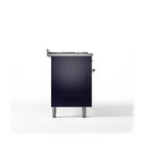 60'' Nostalgie II Series Freestanding Dual Fuel Range - Double Oven - Midnight Blue - Bronze trim - Griddle - Natural Gas