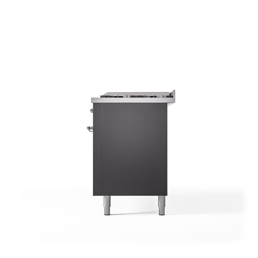 60'' Nostalgie II Series Freestanding Dual Fuel Range - Double Oven - Matte Graphite - Bronze trim - Griddle - Natural Gas