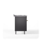 60'' Nostalgie II Series Freestanding Dual Fuel Range - Double Oven - Matte Graphite - Bronze trim - Griddle - Natural Gas