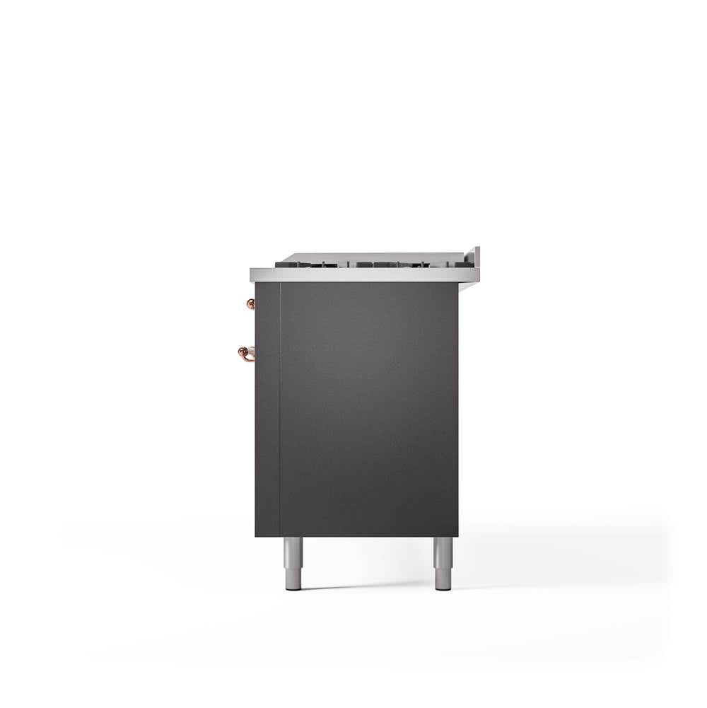60'' Nostalgie II Series Freestanding Dual Fuel Range - Double Oven - Matte Graphite - Bronze trim - Griddle - Natural Gas