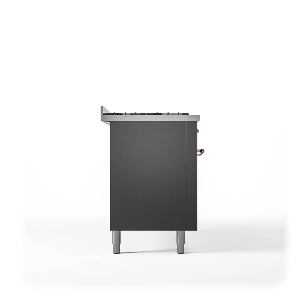 60'' Nostalgie II Series Freestanding Dual Fuel Range - Double Oven - Matte Graphite - Bronze trim - Griddle - Natural Gas