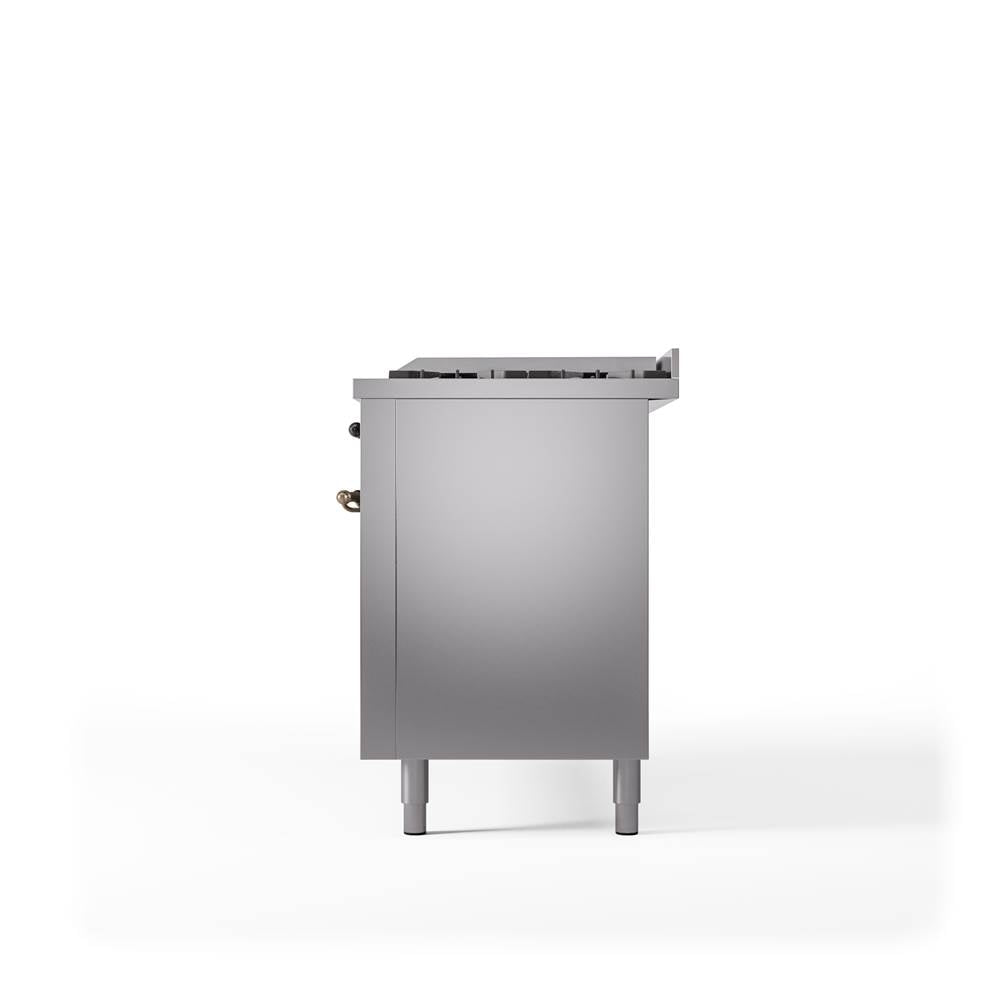 60'' Nostalgie II Series Freestanding Dual Fuel Range - Double Oven - Stainless Steel - Bronze trim - Griddle - Natural Gas