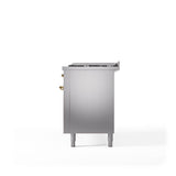 60'' Nostalgie II Series Freestanding Dual Fuel Range - Double Oven - Stainless Steel - Bronze trim - Griddle - Natural Gas