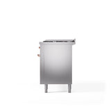 60'' Nostalgie II Series Freestanding Dual Fuel Range - Double Oven - Stainless Steel - Bronze trim - Griddle - Natural Gas