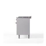 60'' Nostalgie II Series Freestanding Dual Fuel Range - Double Oven - White - Bronze trim - Griddle - Natural Gas