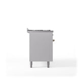 60'' Nostalgie II Series Freestanding Dual Fuel Range - Double Oven - White - Bronze trim - Griddle - Natural Gas