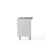 60'' Nostalgie II Series Freestanding Dual Fuel Range - Double Oven - White - Bronze trim - Griddle - Natural Gas