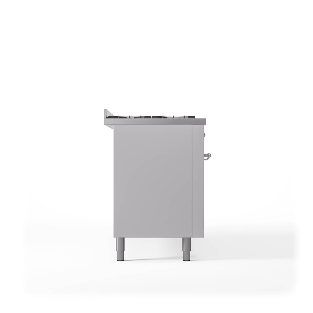 60'' Nostalgie II Series Freestanding Dual Fuel Range - Double Oven - White - Bronze trim - Griddle - Natural Gas