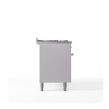 60'' Nostalgie II Series Freestanding Dual Fuel Range - Double Oven - White - Bronze trim - Griddle - Natural Gas