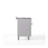 60'' Nostalgie II Series Freestanding Dual Fuel Range - Double Oven - White - Bronze trim - Griddle - Natural Gas