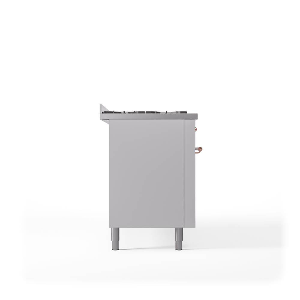 60'' Nostalgie II Series Freestanding Dual Fuel Range - Double Oven - White - Bronze trim - Griddle - Natural Gas