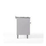 60'' Nostalgie II Series Freestanding Dual Fuel Range - Double Oven - White - Bronze trim - Griddle - Natural Gas