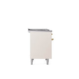 40'' Nostalgie II Series Freestanding Dual Fuel Range - Double Oven - Antique White - Bronze trim - Griddle - Natural Gas