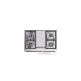 40'' Nostalgie II Series Freestanding Dual Fuel Range - Double Oven - Antique White - Bronze trim - Griddle - Natural Gas