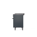 40'' Nostalgie II Series Freestanding Dual Fuel Range - Double Oven - Blue Grey - Bronze trim - Griddle - Natural Gas