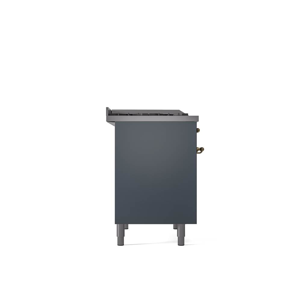 40'' Nostalgie II Series Freestanding Dual Fuel Range - Double Oven - Blue Grey - Bronze trim - Griddle - Natural Gas