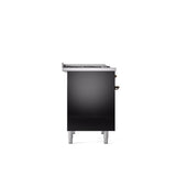 40'' Nostalgie II Series Freestanding Dual Fuel Range - Double Oven - Glossy Black - Bronze trim - Griddle - Natural Gas