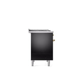 40'' Nostalgie II Series Freestanding Dual Fuel Range - Double Oven - Glossy Black - Bronze trim - Griddle - Natural Gas