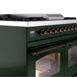 40'' Nostalgie II Series Freestanding Dual Fuel Range - Double Oven - Emerald Green - Bronze trim - Griddle - Natural Gas