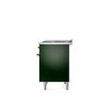 40'' Nostalgie II Series Freestanding Dual Fuel Range - Double Oven - Emerald Green - Bronze trim - Griddle - Natural Gas