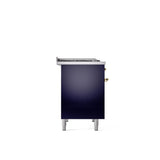 40'' Nostalgie II Series Freestanding Dual Fuel Range - Double Oven - Midnight Blue - Bronze trim - Griddle - Natural Gas