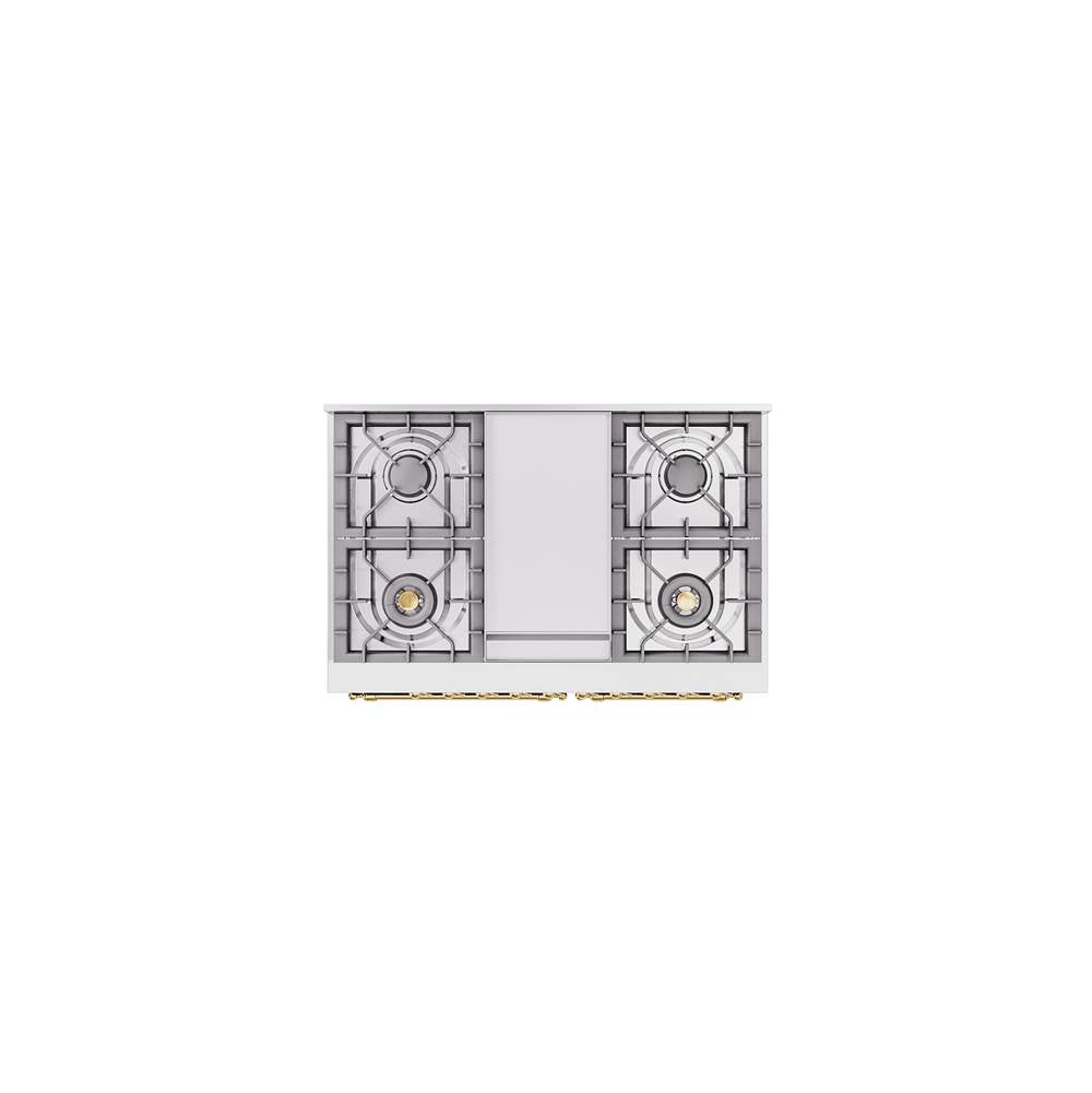 40'' Nostalgie II Series Freestanding Dual Fuel Range - Double Oven - Midnight Blue - Bronze trim - Griddle - Natural Gas