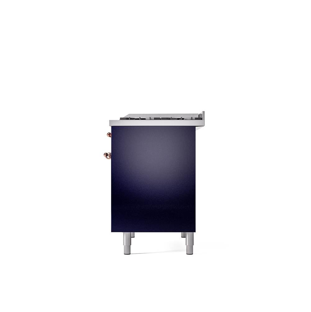 40'' Nostalgie II Series Freestanding Dual Fuel Range - Double Oven - Midnight Blue - Bronze trim - Griddle - Natural Gas