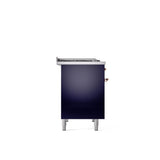 40'' Nostalgie II Series Freestanding Dual Fuel Range - Double Oven - Midnight Blue - Bronze trim - Griddle - Natural Gas