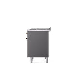40'' Nostalgie II Series Freestanding Dual Fuel Range - Double Oven - Matte Graphite - Bronze trim - Griddle - Natural Gas