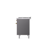 40'' Nostalgie II Series Freestanding Dual Fuel Range - Double Oven - Matte Graphite - Bronze trim - Griddle - Natural Gas