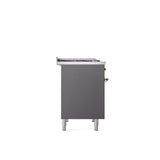 40'' Nostalgie II Series Freestanding Dual Fuel Range - Double Oven - Matte Graphite - Bronze trim - Griddle - Natural Gas
