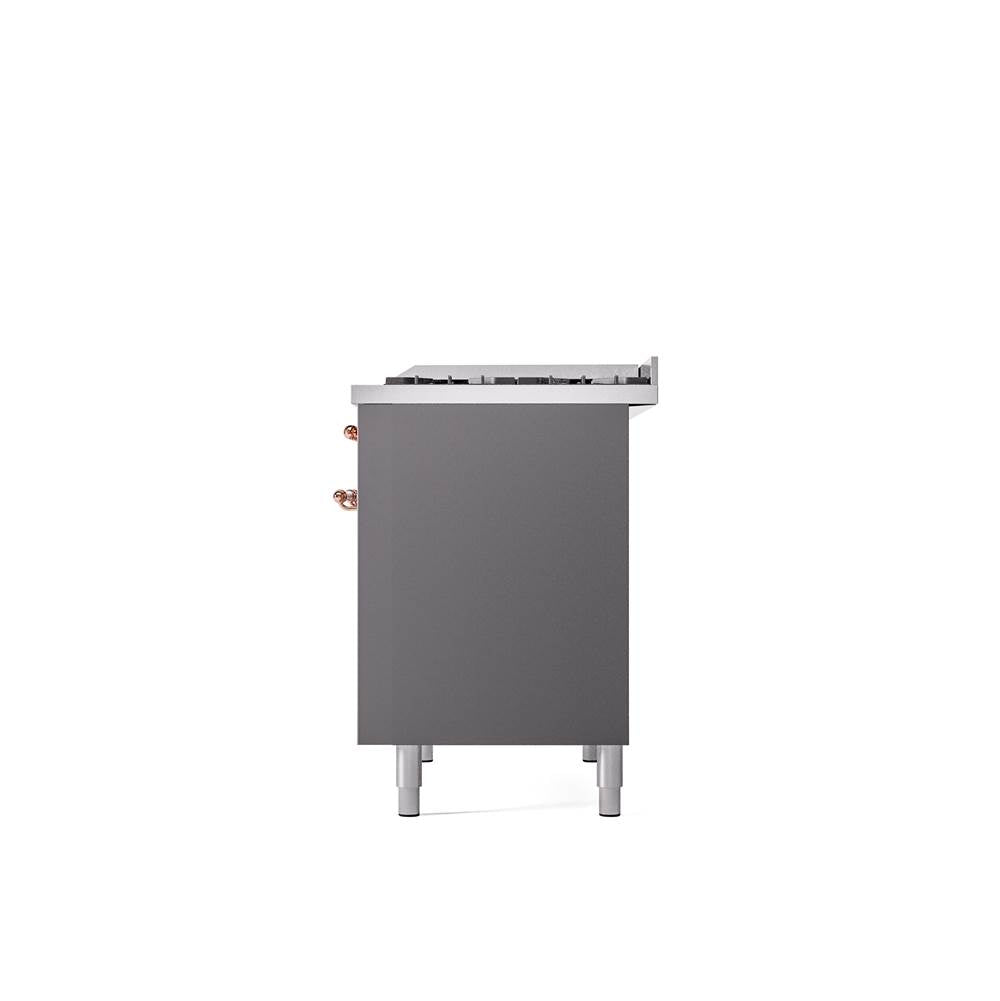 40'' Nostalgie II Series Freestanding Dual Fuel Range - Double Oven - Matte Graphite - Bronze trim - Griddle - Natural Gas